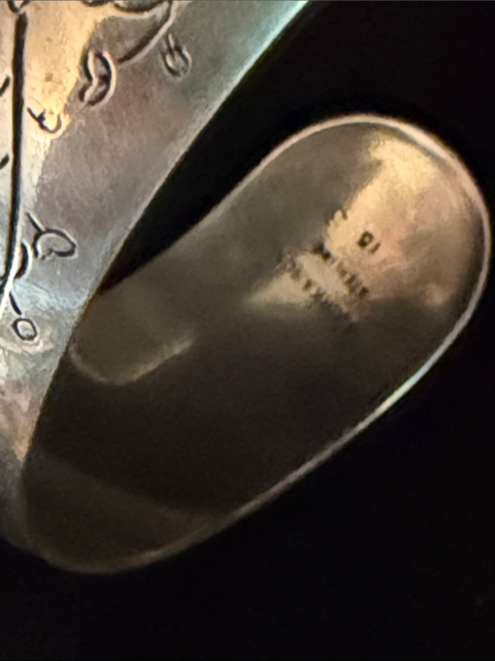 S. Kirk & Son Sterling Silver - Lily of the Valley Engraved Cuff Bracelet -SZ 7” - Picture 4 of 11